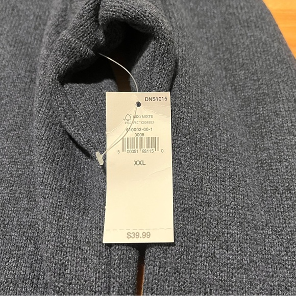 Old Navy Quarter Zip Pullover Sweater Sweatshirt Knit Blue Mens XXL NWT - Picture 12 of 15